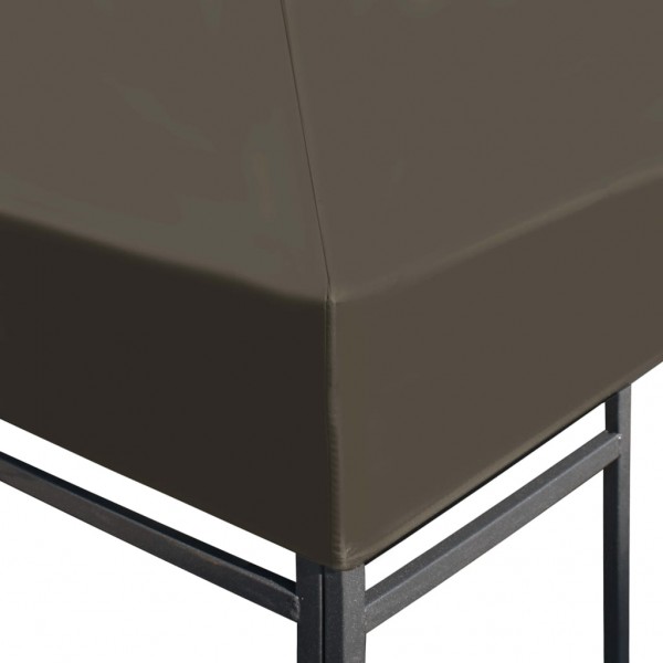 Cobertura de gazebo 310 g/m² 3x3 m cinzento-acastanhado M 5
