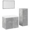 Juego muebles de baño 4 pzas madera contrachapada gris hormigón 2