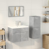 Juego muebles de baño 4 pzas madera contrachapada gris hormigón 3