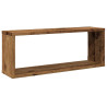 Estantes cubo de pared 4 uds madera envejecida 60x15x23 cm 4