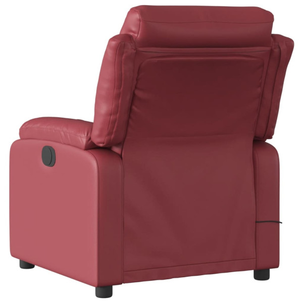 Poltrona massagens reclinável couro artificial vermelho tinto M 4