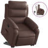 Sillón reclinable elevable cuero sintético marrón 2