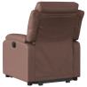 Sillón reclinable elevable cuero sintético marrón 4