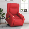 Sillón de majaje elevable eléctrico cuero artificial rojo 1