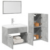 Set muebles de baño 2 piezas madera contrachapada gris hormigón 1