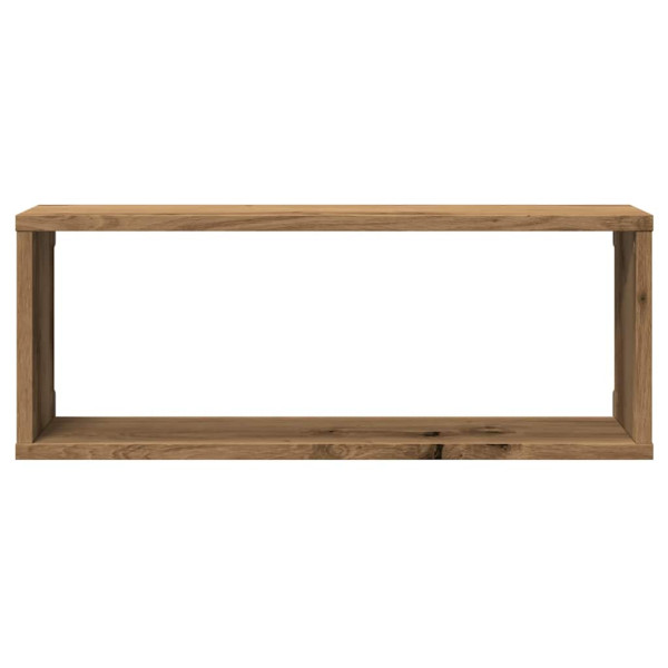 Estantes cubo de pared 2 uds madera roble artisan 60x15x23 cm M 5