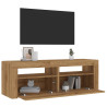 Mueble de TV luces LED madera roble artisan 120x35x40 cm 5