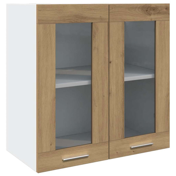 Armario de pared para cocina con puerta cristal roble artesanal M 2