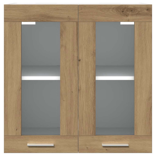 Armario de pared para cocina con puerta cristal roble artesanal M 4