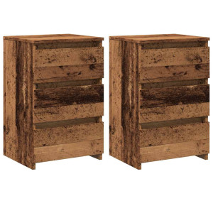 Mesas de cabeceira 2 pcs derivados de madeira madeira velha H