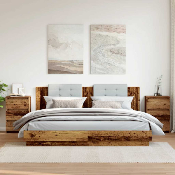 Mesitas de noche 2uds madera ingeniería envejecida 40x35x62.5cm M 3