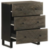 Aparadores 2 uds. madera maciza de mango negro 60x33x75 cm 3