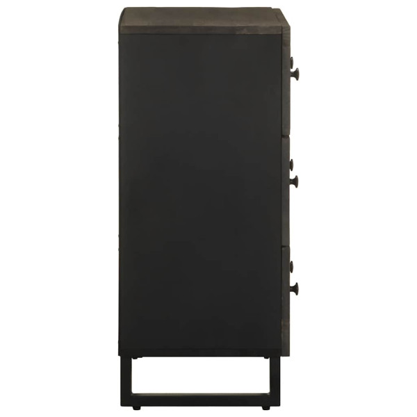 Aparadores 2 uds. madera maciza de mango negro 60x33x75 cm M 5