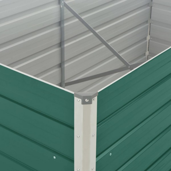 Canteiro de jardim elevado 160x80x45 cm aço galvanizado verde M 2