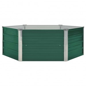 Arriate elevado acero galvanizado verde 129x129x46 cm H