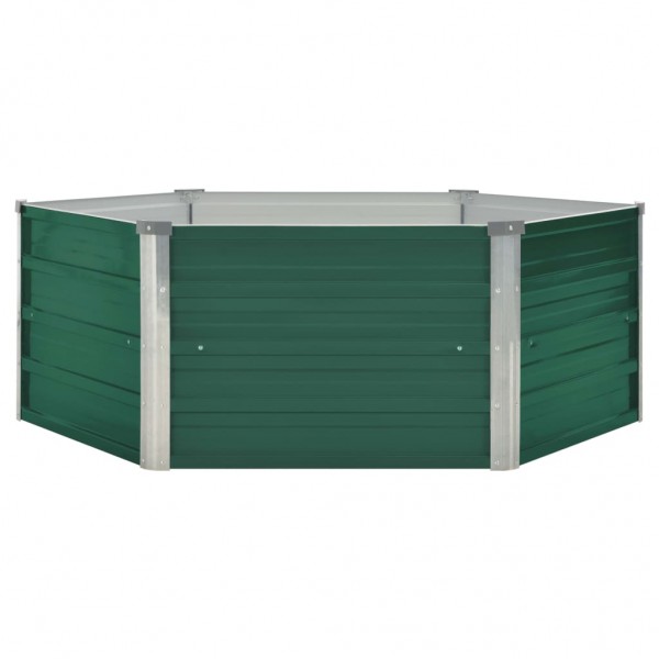 Canteiro de jardim elevado 129x129x46 cm aço galvanizado verde M 2
