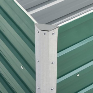 Canteiro elevado de jardim aço galvanizado 240x40x45 cm verde H