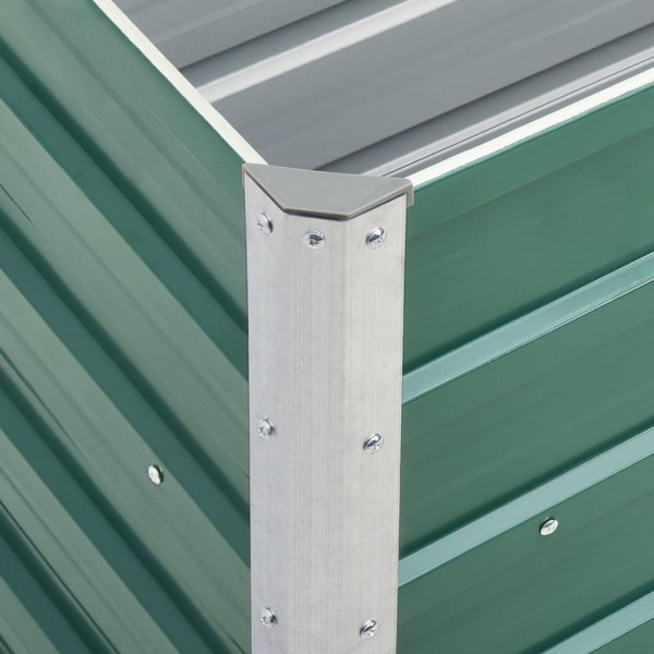 Canteiro elevado de jardim aço galvanizado 240x40x45 cm verde M 2