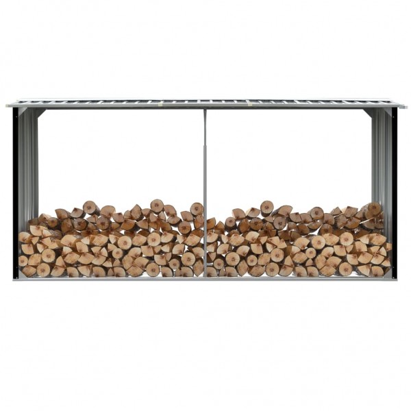 Casetilla para leña acero galvanizado antracita 330x92x153 cm D