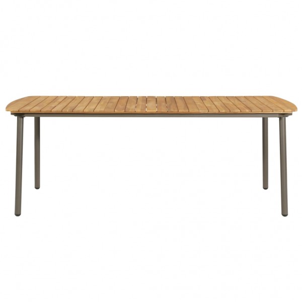 Mesa de jardín madera maciza de acacia y acero 200x100x72 cm M 2