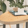 Tablero de mesa ovalado madera maciza de roble 100x50x4 cm 1