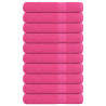 Toallas de sauna 10 uds 100% algodón rosa 80x200 cm 360 gsm 1