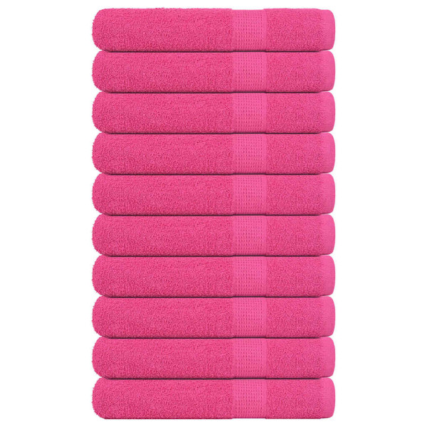 Toallas 10 uds 100% algodón rosa 100x200 cm 600 gsm D