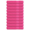Toallas 10 uds 100% algodón rosa 100x200 cm 600 gsm 1