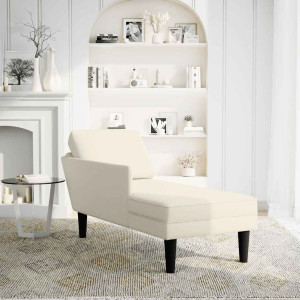 Chaise lounge c/ almofada/apoio de braços direito veludo creme H