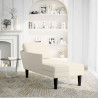 Chaise lounge c/ almofada/apoio de braços direito veludo creme 2