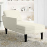Chaise lounge c/ almofada/apoio de braços direito veludo creme 3