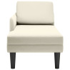 Chaise lounge c/ almofada/apoio de braços direito veludo creme 4