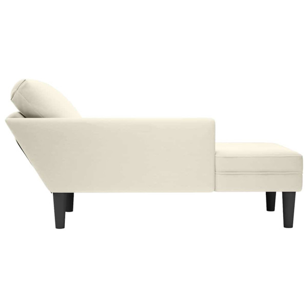 Chaise lounge c/ almofada/apoio de braços direito veludo creme M 5