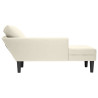 Chaise lounge c/ almofada/apoio de braços direito veludo creme 5