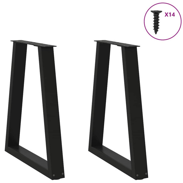 Patas para mesa de centro en forma de V 2 uds acero negro M 3