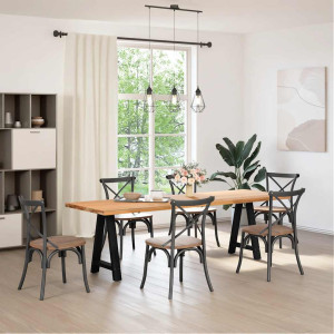 Patas de mesa de centro forma A 2uds acero negro 50x(72-73) cm H