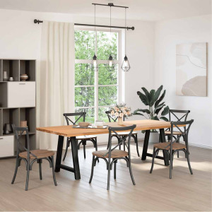 Patas de mesa de centro forma A 2uds acero negro 70x(72-73) cm H