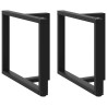 Patas de mesa de comedor en forma de T 2 uds acero negro 1