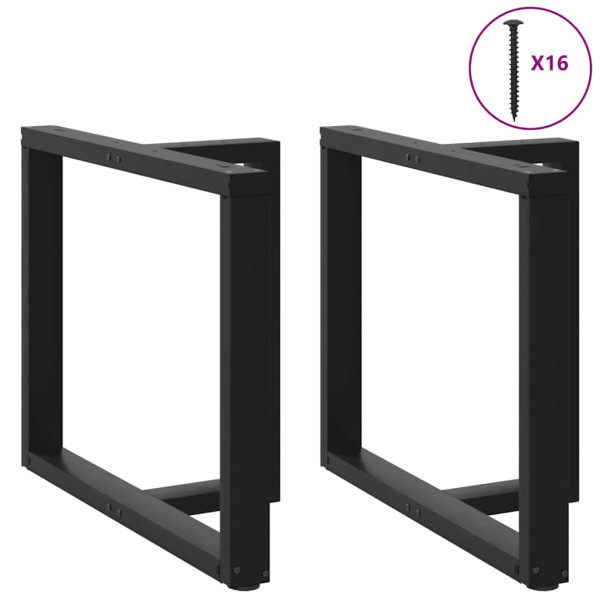 Patas de mesa de comedor en forma de T 2 uds acero negro M 5