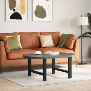 Patas de mesa de centro acero negro 2 uds 70x(42-43) cm H