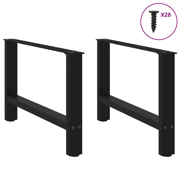 Pés para mesa de centro pretos 2 peças 70x(42-43) cm aço M 3