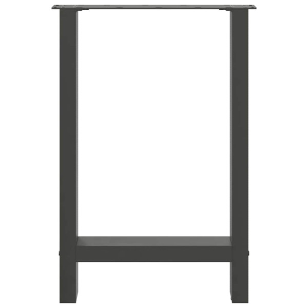 Pés para mesa de jantar antracite 2 peças 60x(72-73) cm aço M 5