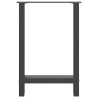 Pés para mesa de jantar antracite 2 peças 60x(72-73) cm aço 5