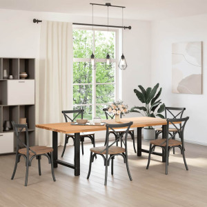 Patas de mesa de centro acero negro 2 uds 80x(72-73) cm H