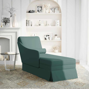 Chaise lounge c/ reforço/apoio de braços direito veludo H