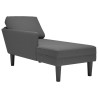 Chaise longue con cojín de tela de pana gris oscuro 1