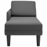 Chaise longue con cojín de tela de pana gris oscuro 4