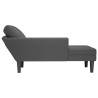 Chaise lounge com almofada tecido corduroy cinzento escuro 5