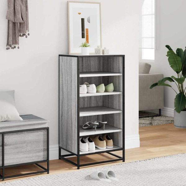 Mueble zapatero madera contrachapada gris sonoma 48x38x97.5 cm M 3