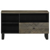 Mueble de TV madera maciza de mango negro 80x33x46 cm 3
